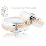 แหวนทองคำขาว แหวนเพชร แหวนคู่ แหวนแต่งงาน แหวนหมั้น - RC3065DWG